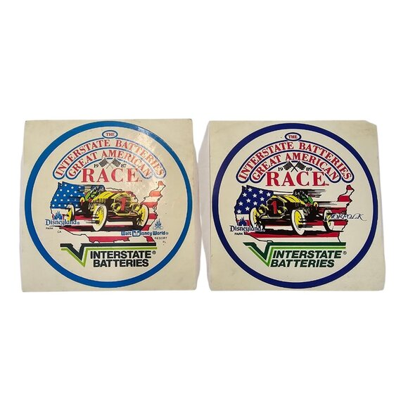 Interstate Batteries Great American Race Stickers 87 Disneyland Norfolk 89 World - Picture 1 of 8